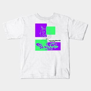 Third Eye Monkey (purple and green) Kids T-Shirt